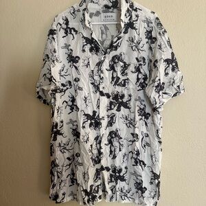 Dead Cherub Angel Button Down Short Sleeve Shirt